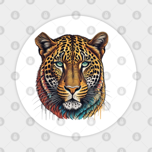 Leopard Face Print Magnet by Ruggeri Collection